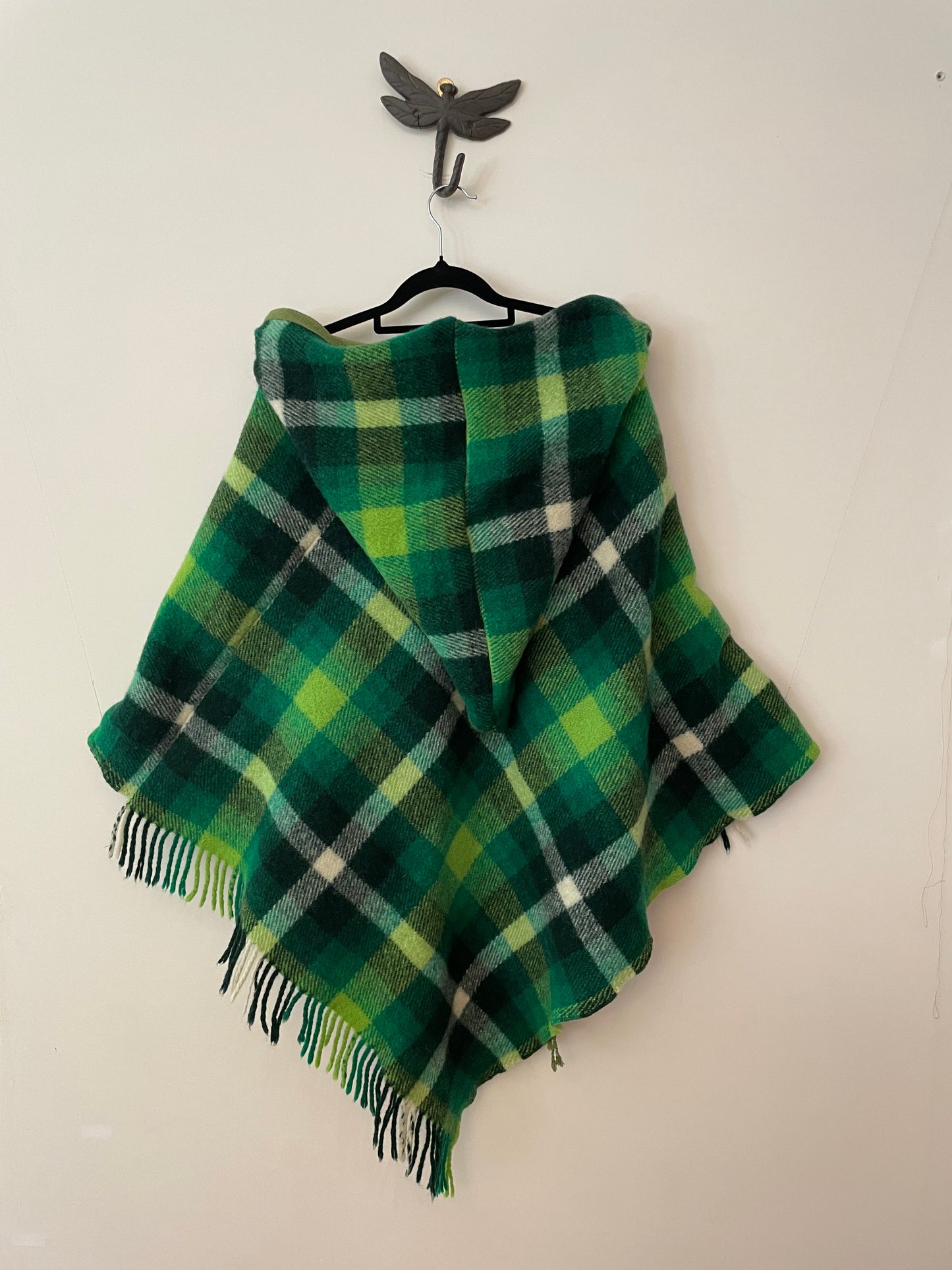 Green Vintage Wool Poncho