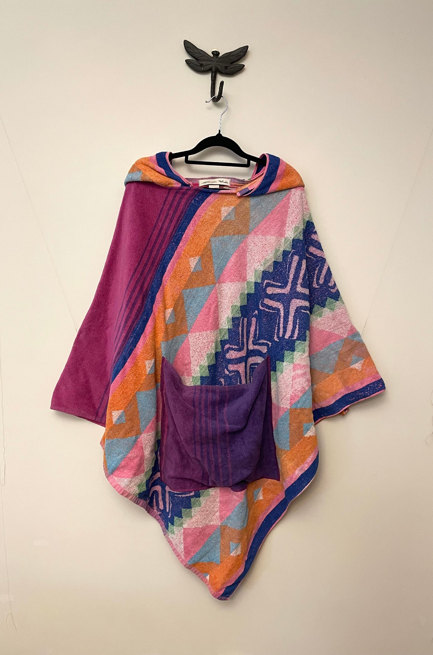 Multicolour Retro Towel Poncho