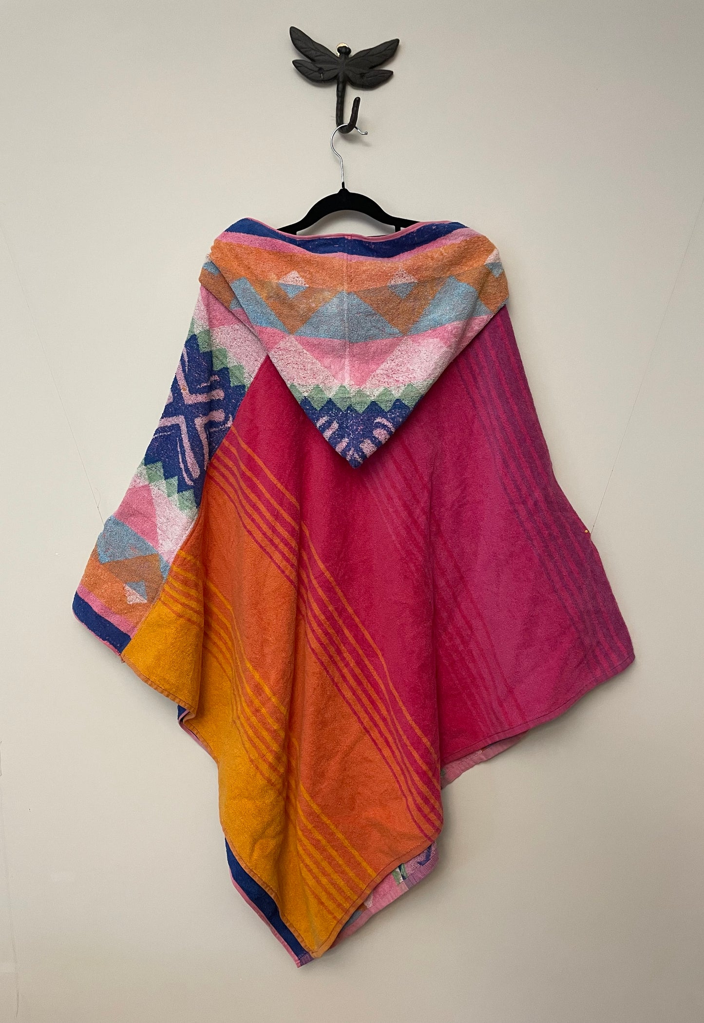Multicolour Retro Towel Poncho
