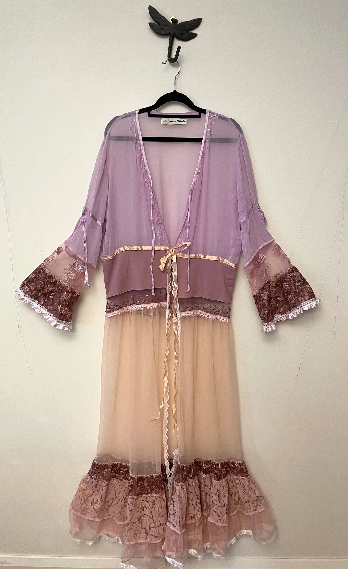 Pink Lace Robe Dress