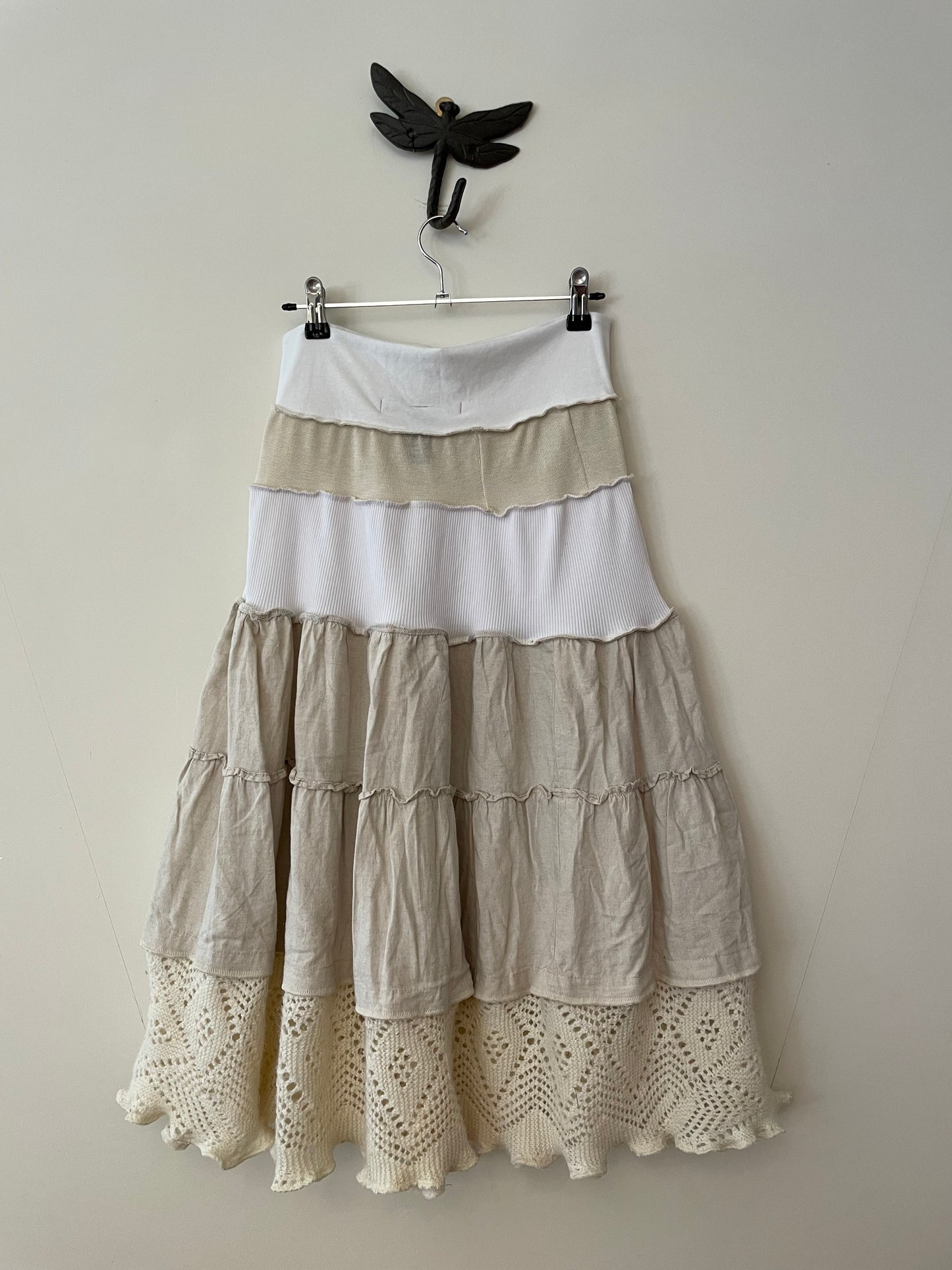 White and Cream Maxi Skirt