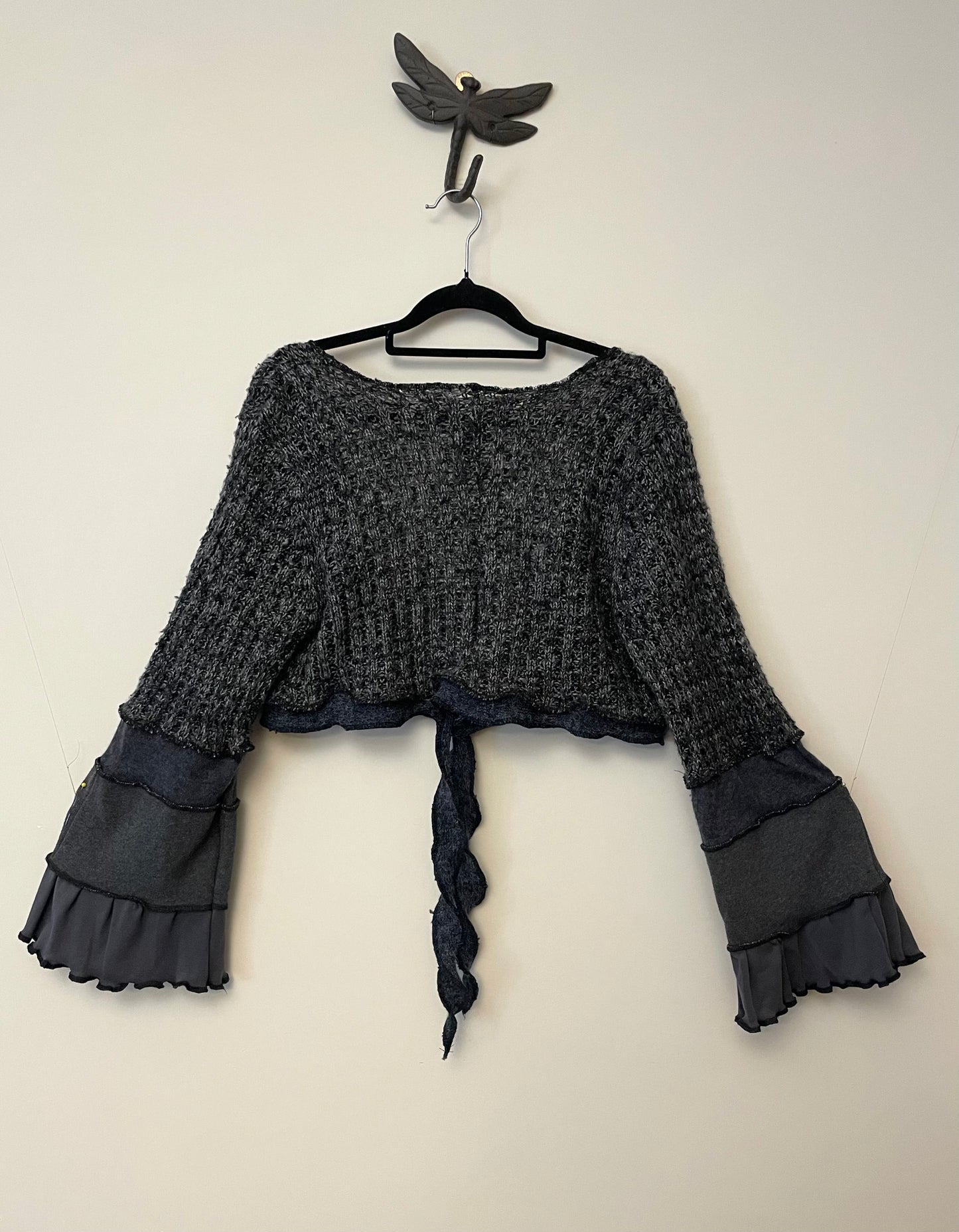 Grey Tie Top