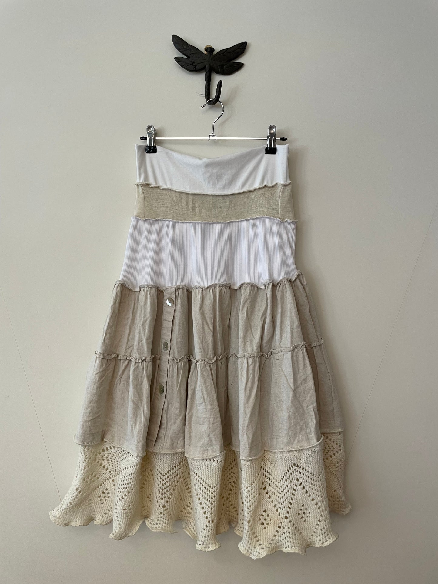 White and Cream Maxi Skirt