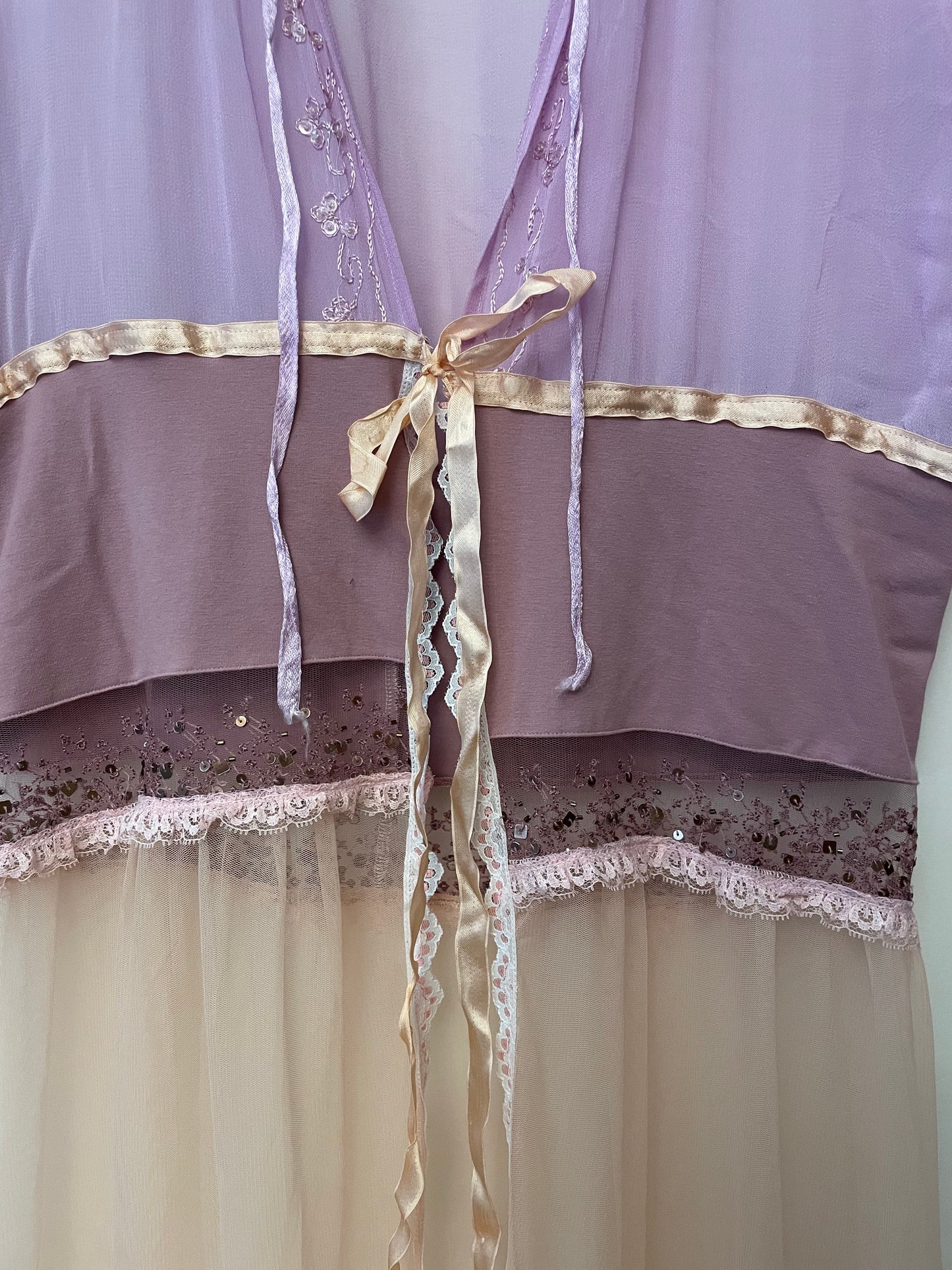 Pink Lace Robe Dress