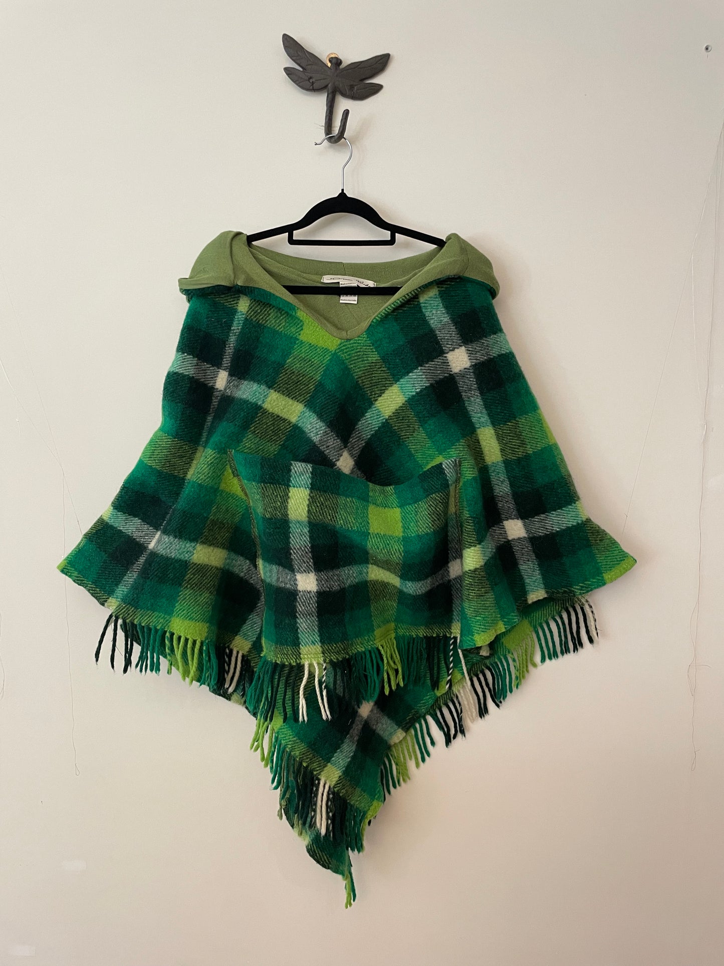 Green Vintage Wool Poncho