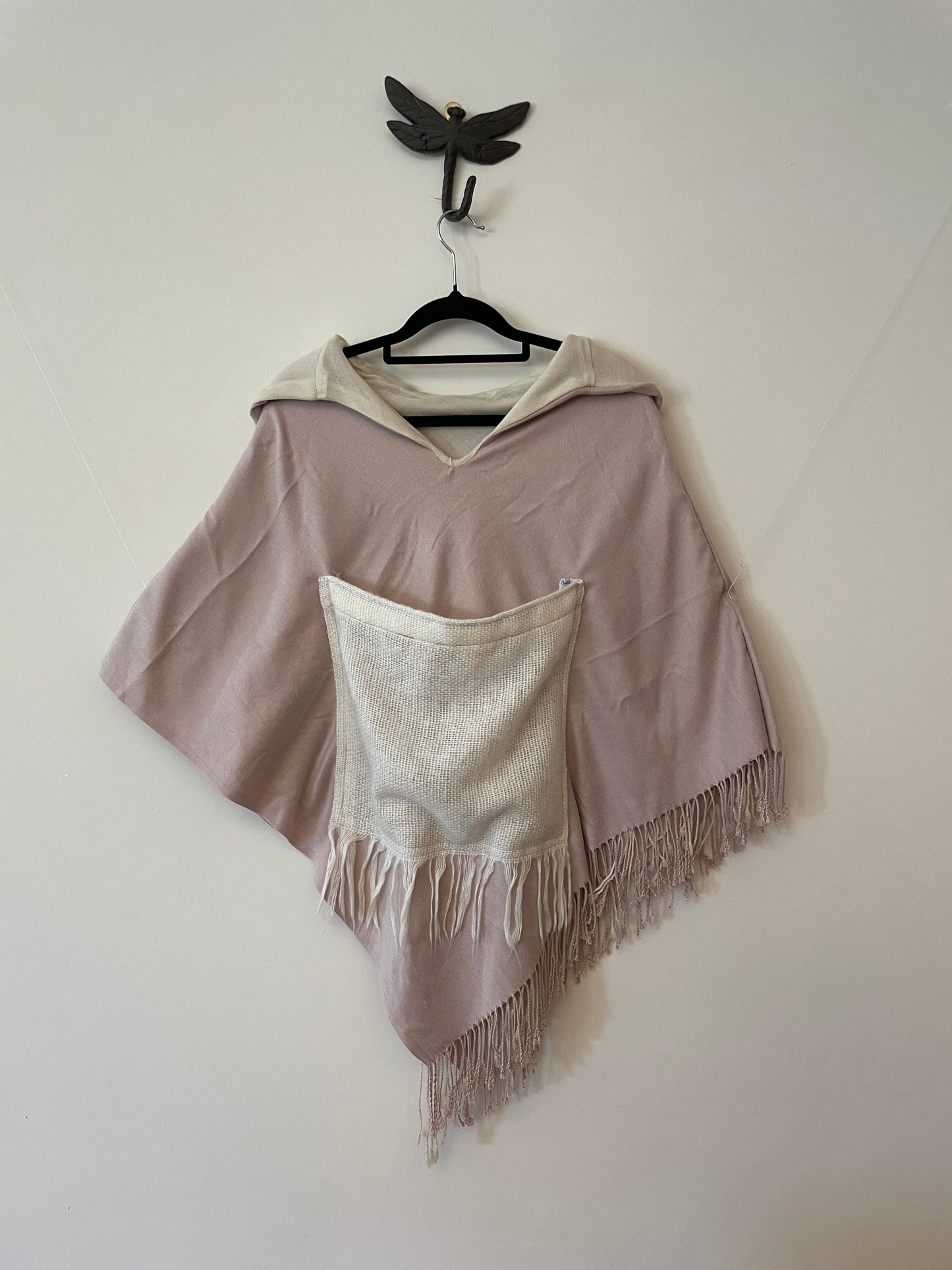 Pink and Cream Eco Dyed Reversible Poncho
