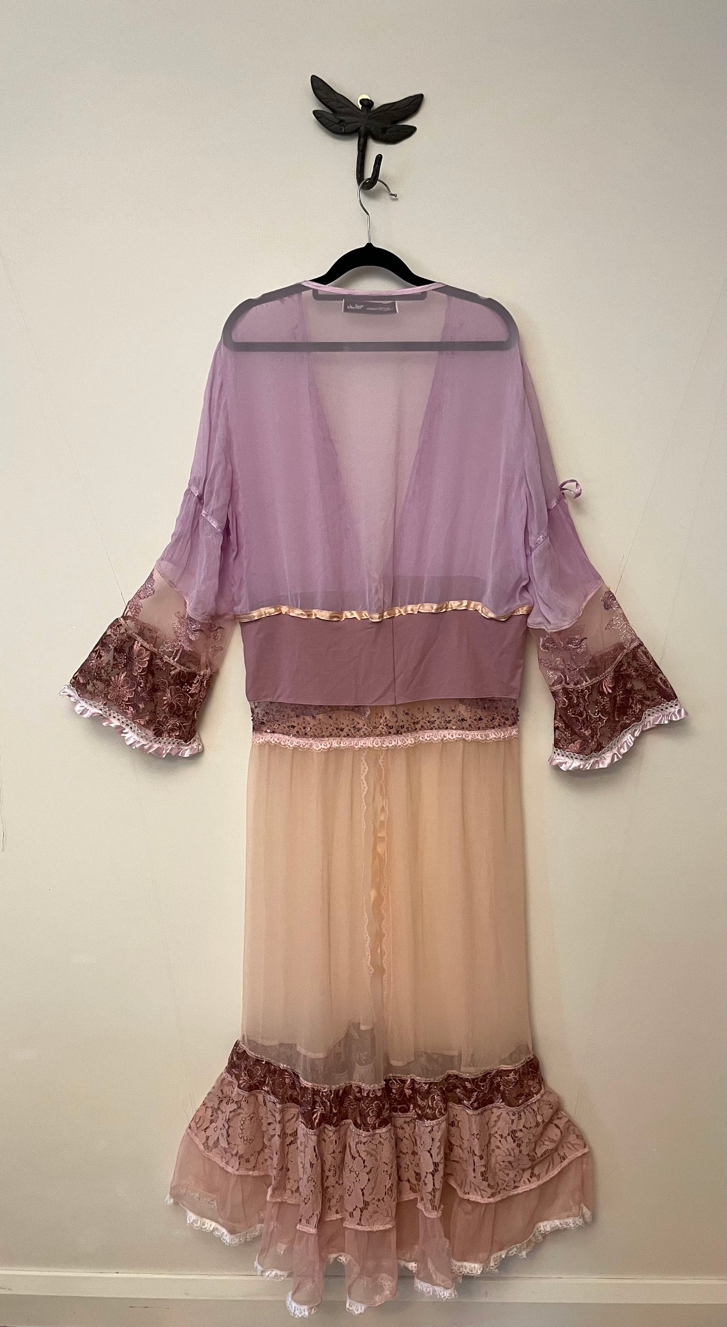 Pink Lace Robe Dress