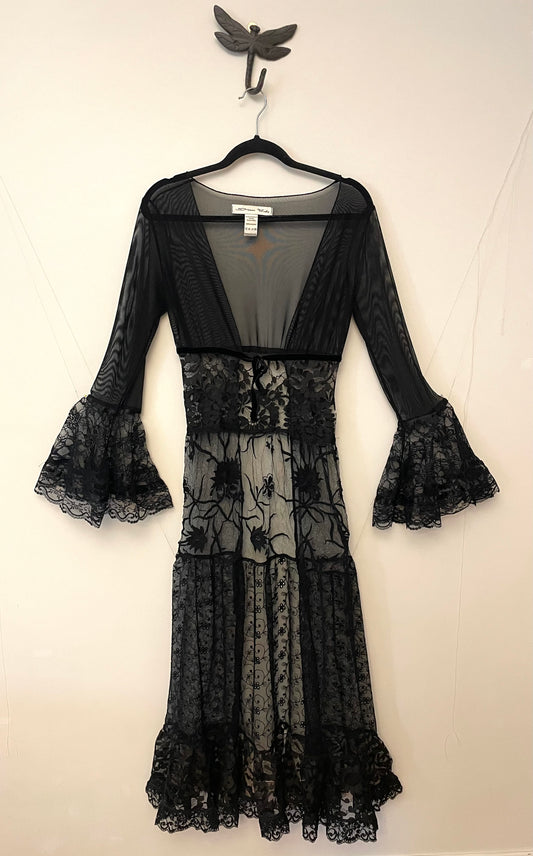 Black Lace Robe Dress