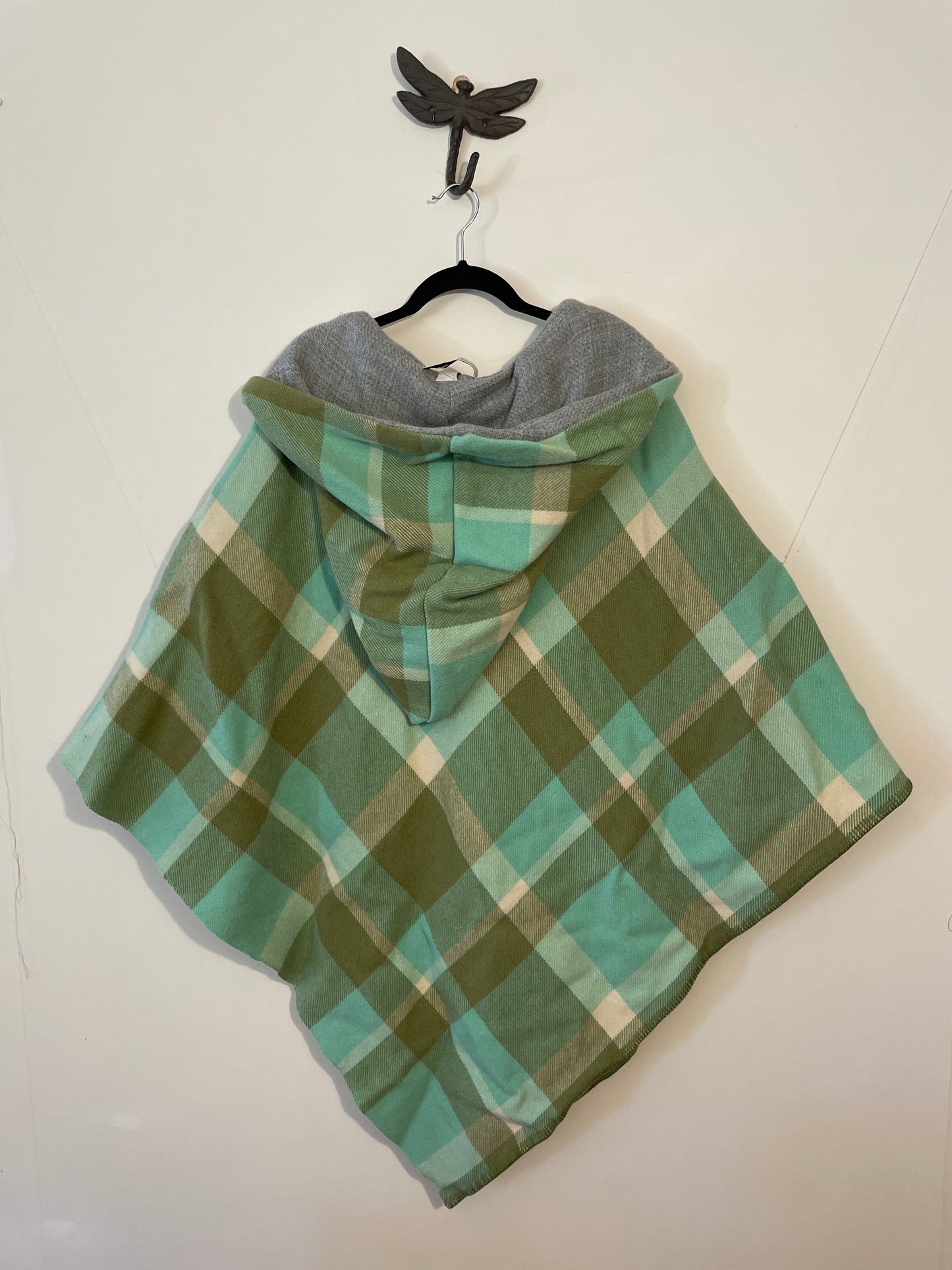 Lime Green Vintage Wool Poncho