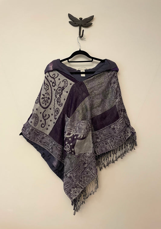 Purple and Silver Poncho