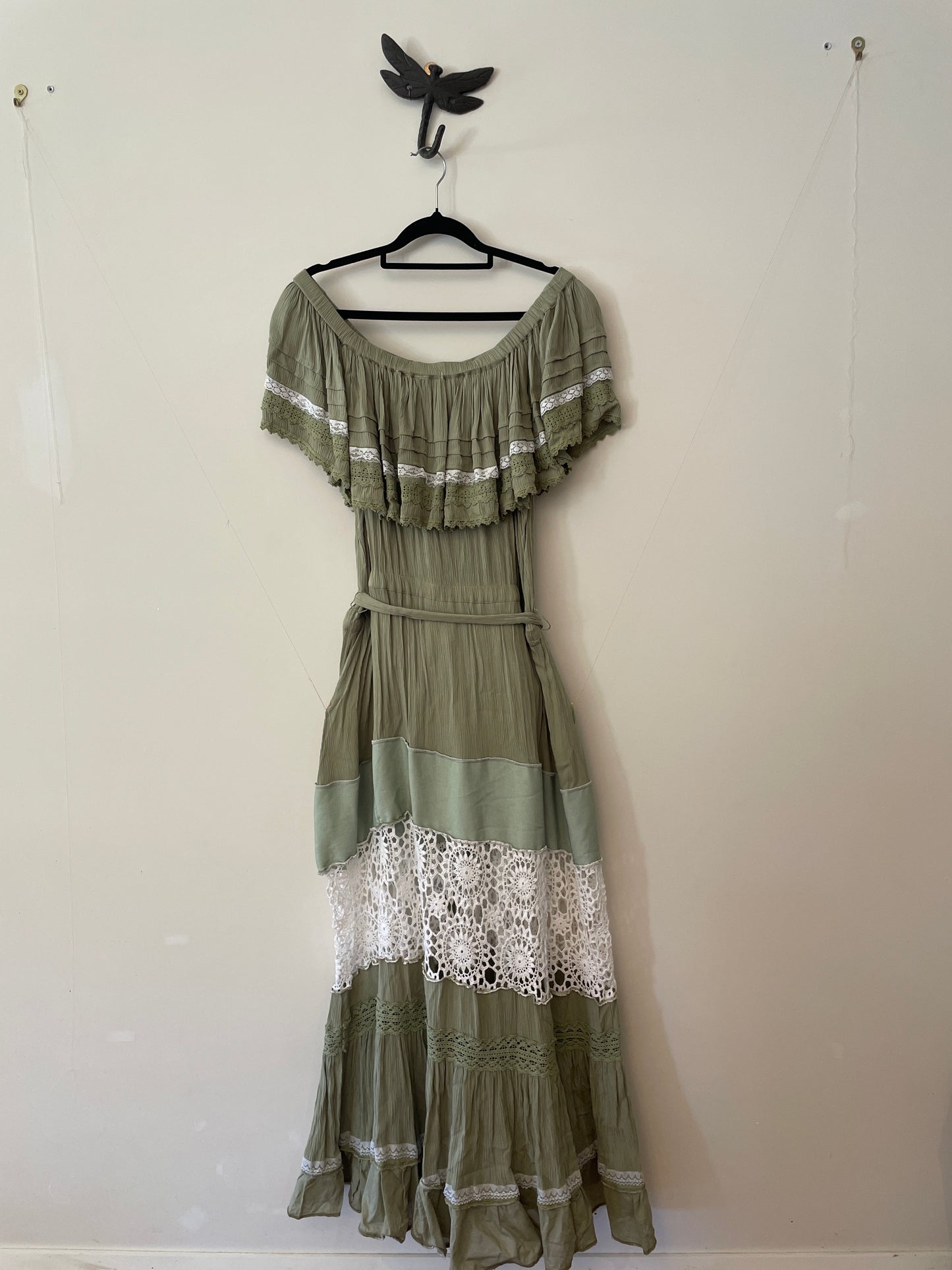 Sage and Vintage Lace Maxi Dress