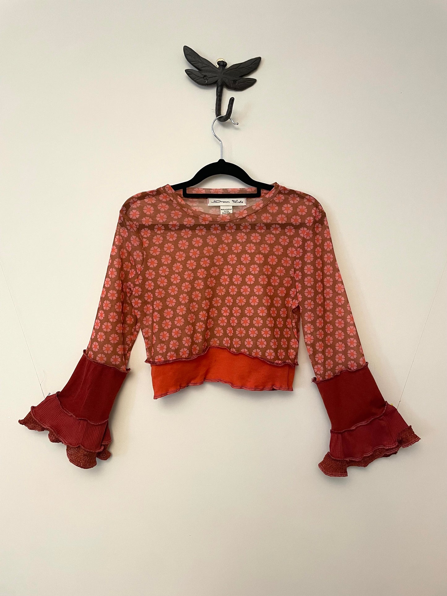 Flower Power Pink Red Orange Tulle Top