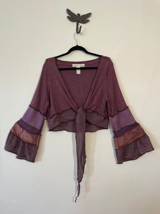 Purple Plum Flare Tie Top