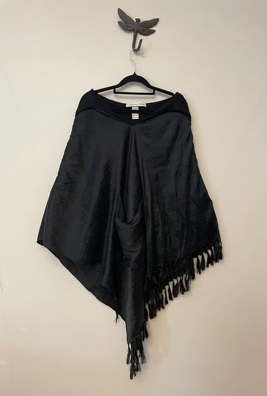 Black Silk and Cashmere Poncho