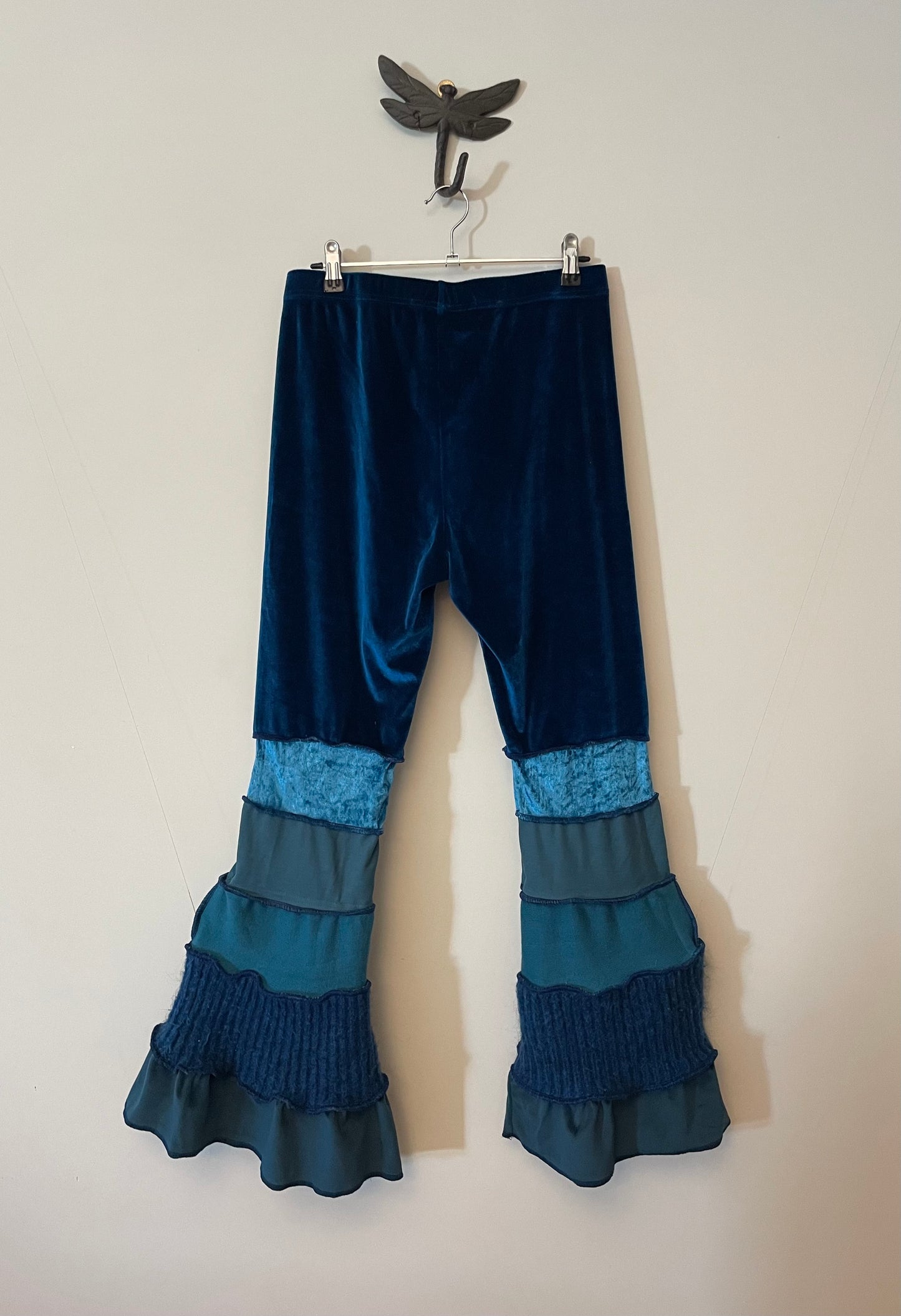 Teal Velvet Flare Pants