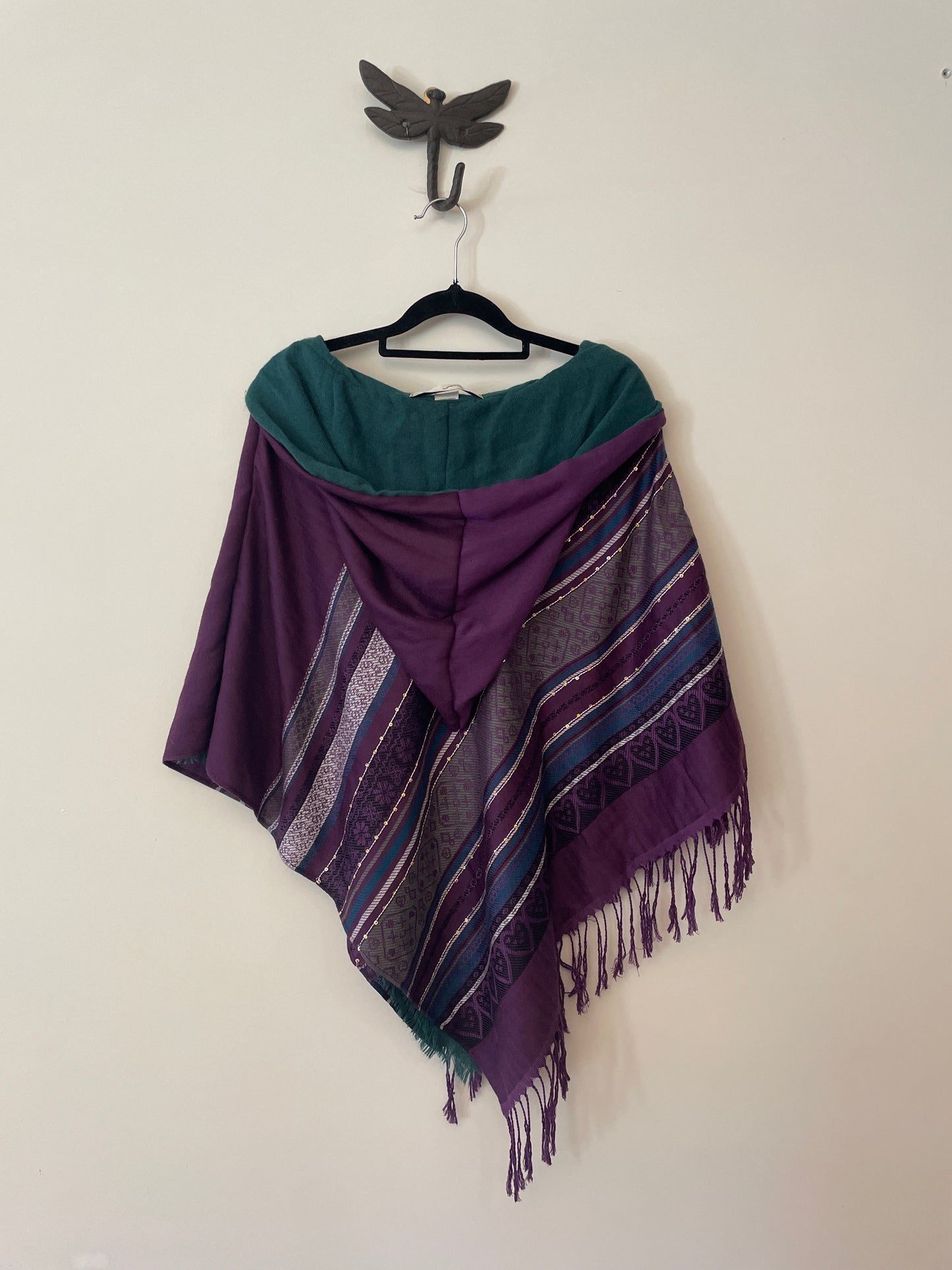 Purple and Teal Poncho