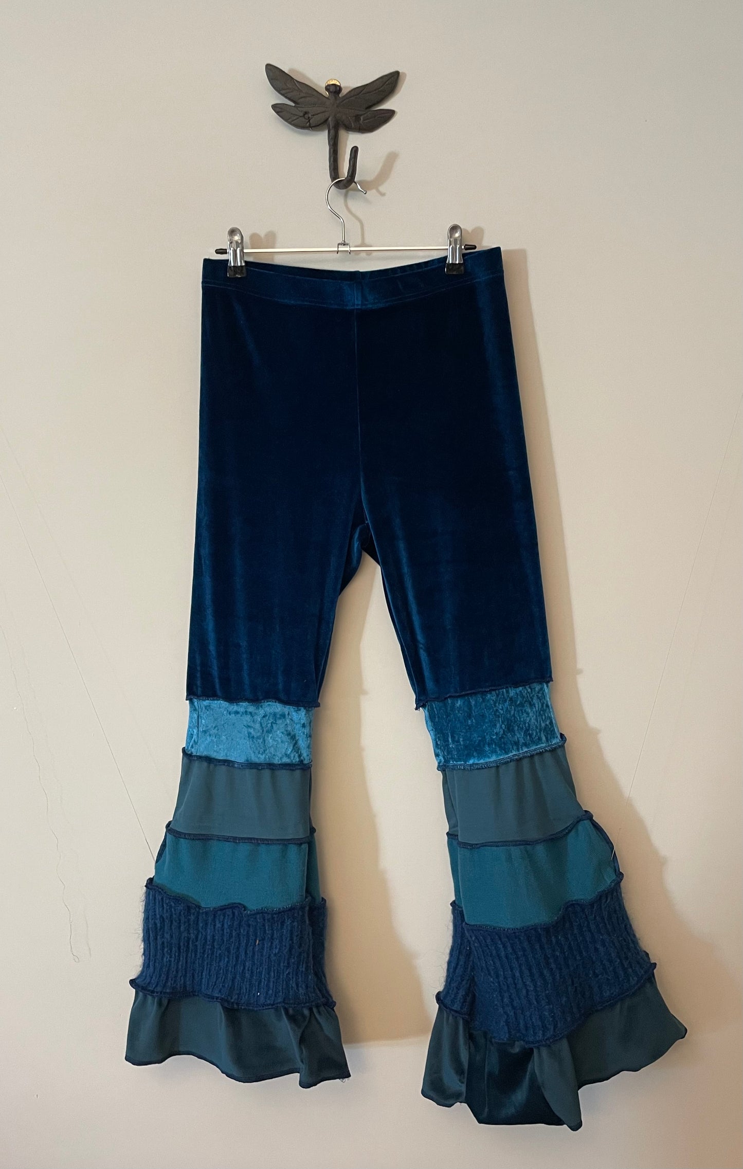 Teal Velvet Flare Pants