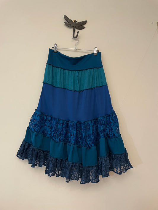 Aqua Teal Maxi Skirt