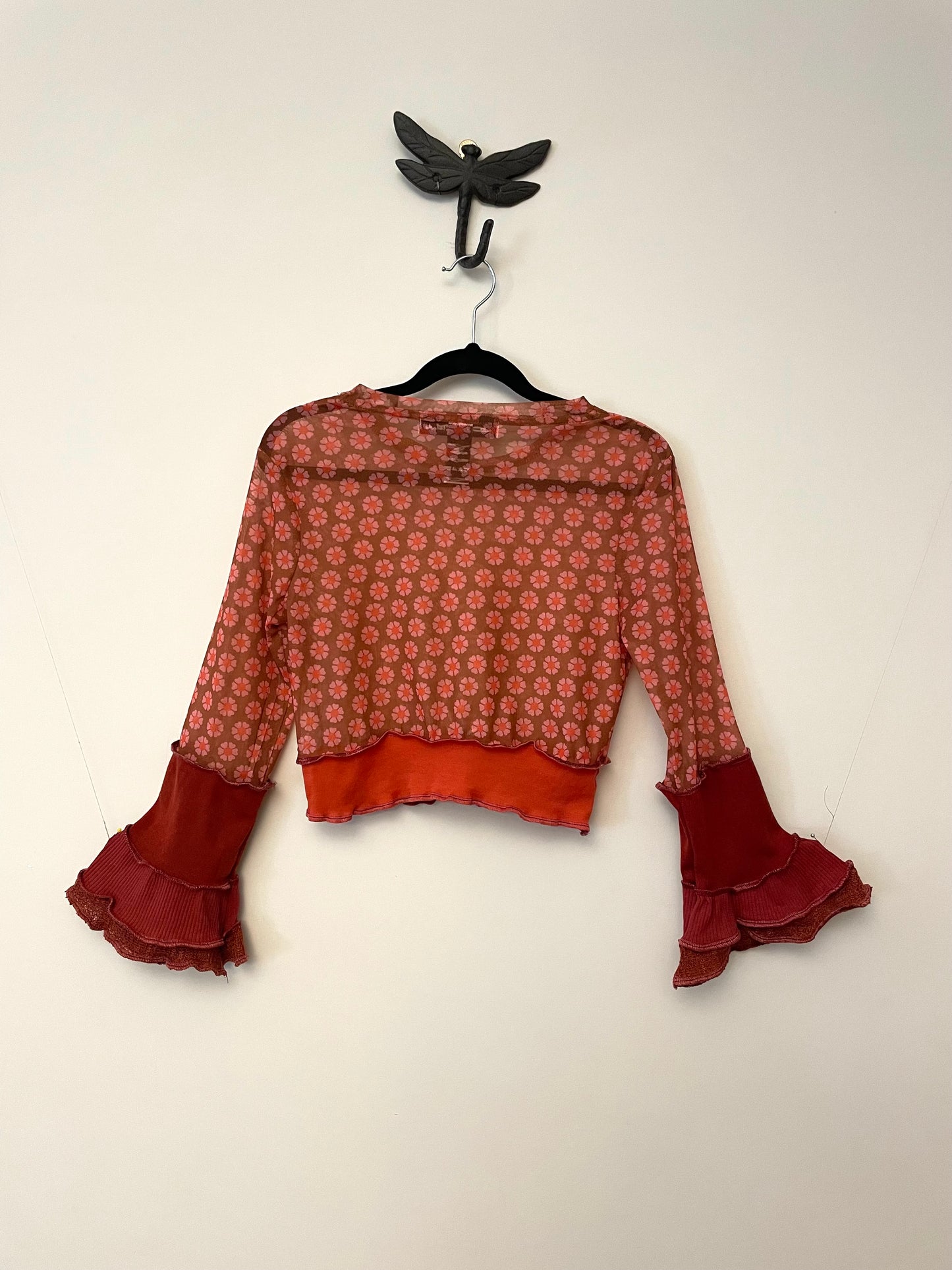 Flower Power Pink Red Orange Tulle Top