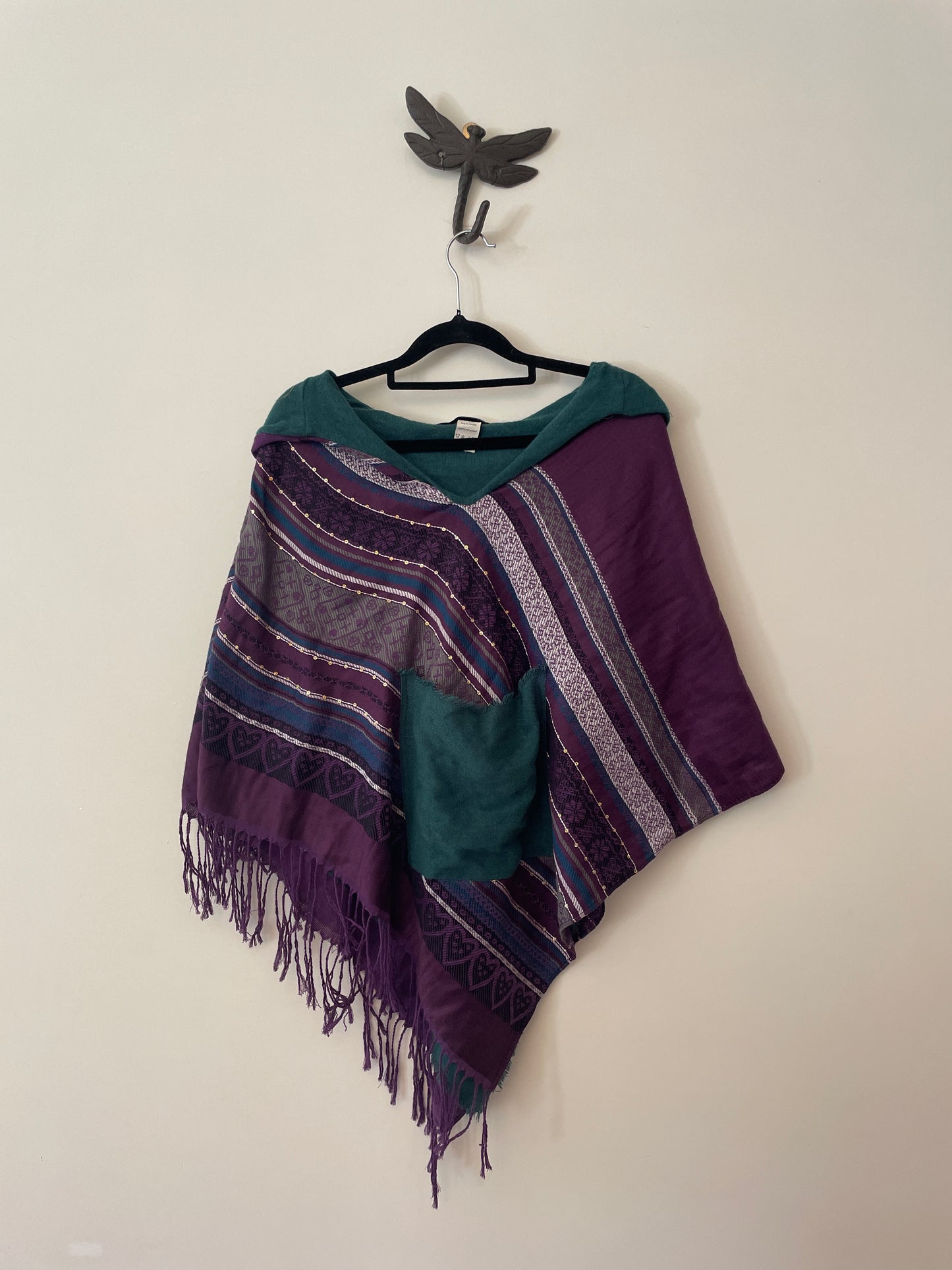 Purple and Teal Poncho