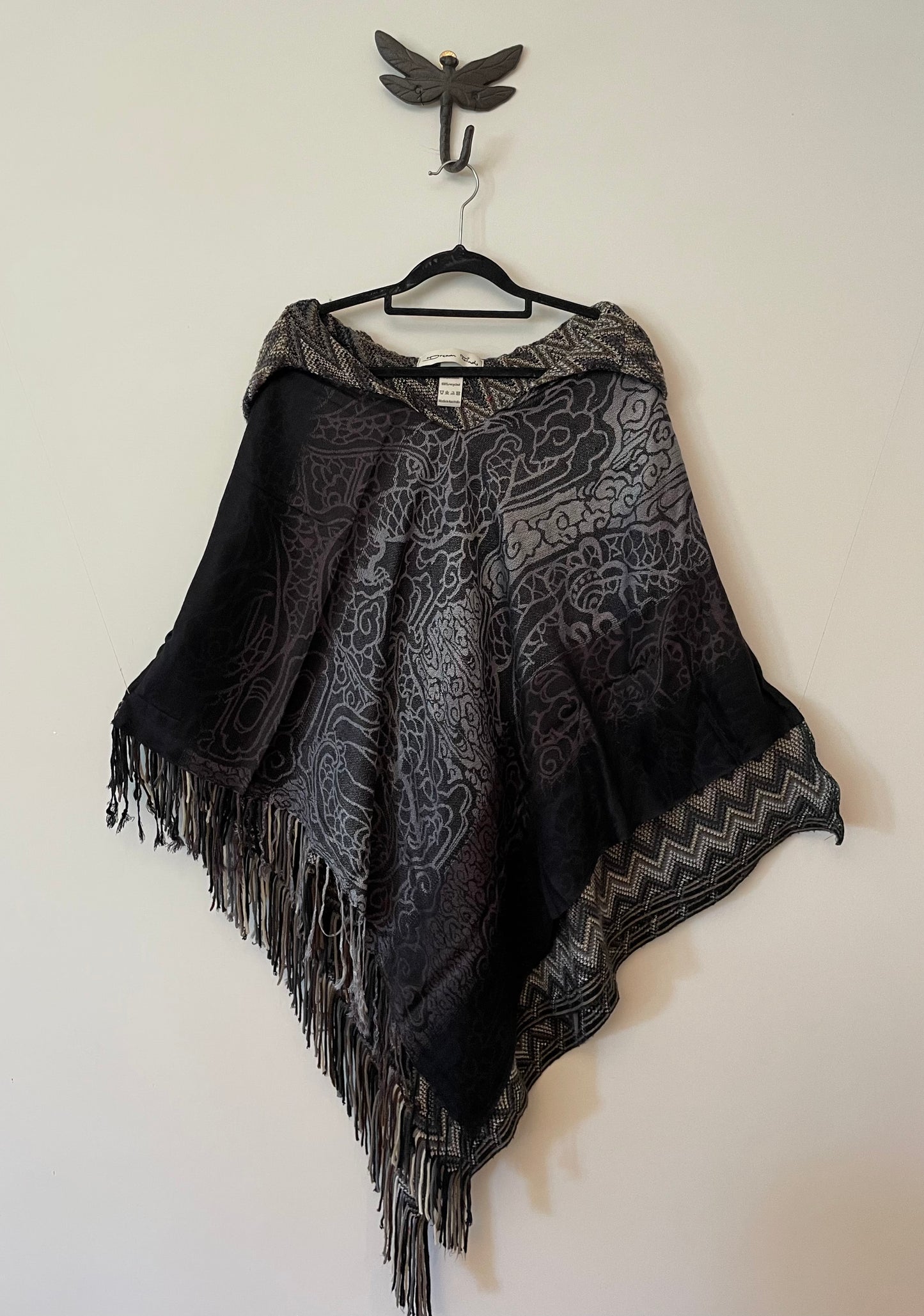 Black and Brown Reversible Poncho